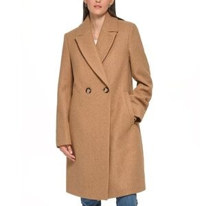 DKNY Women’s Camel Wool Blend Fashion Coat XL